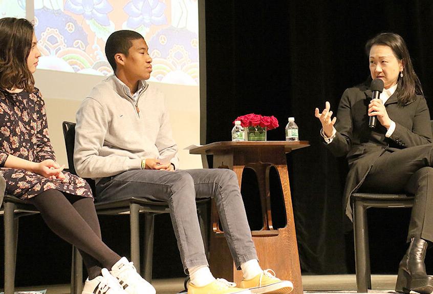 poly prep context min jin lee speaking with student panel